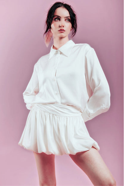 Emma Bubble Skirt - White